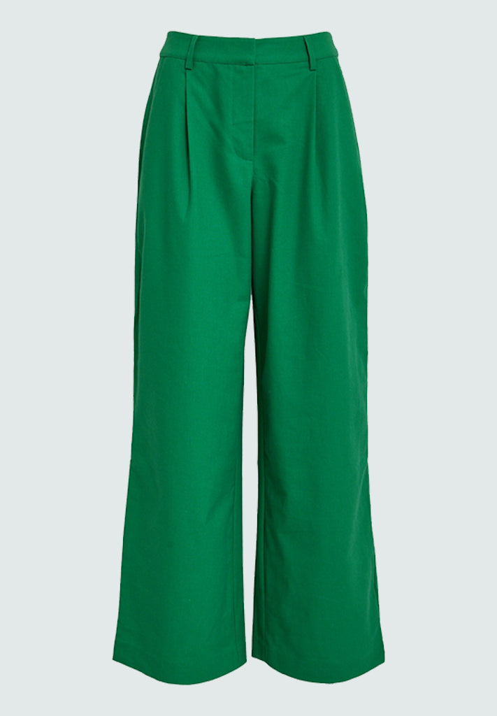 Desires DSEmily Mid Waisted Wide Leg Linen Pant Bukser 4419 Ming Green