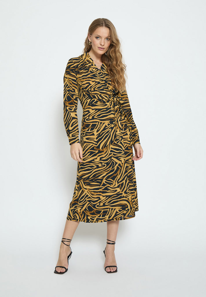 Desires DSFaith Long Sleeve Midi Dress Kjoler 9000P Black Print