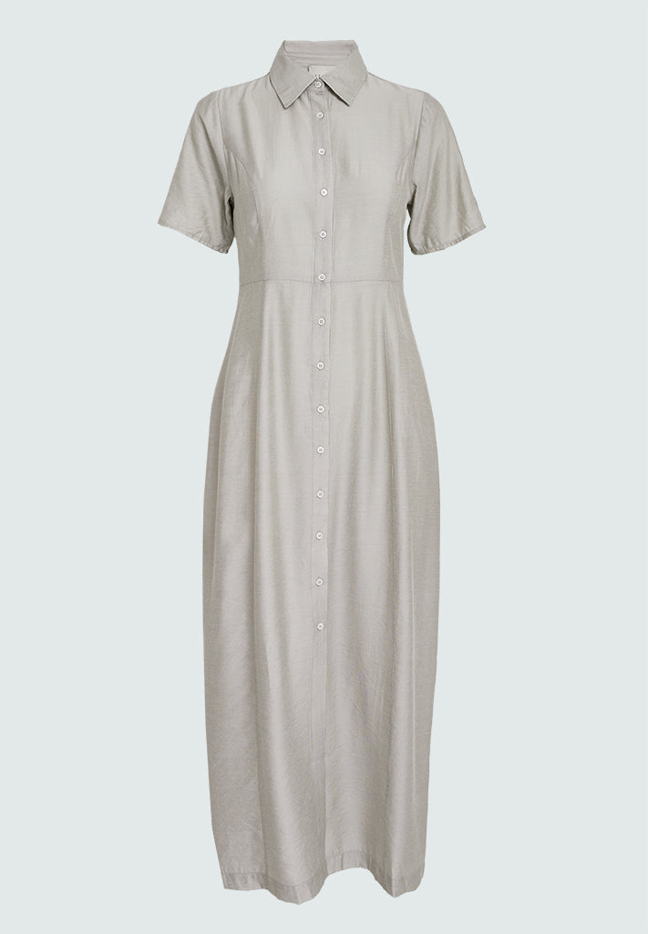 Desires DSFatma Maxi Shirt Dress Kjoler 1458S Brindle Taupe Stripe