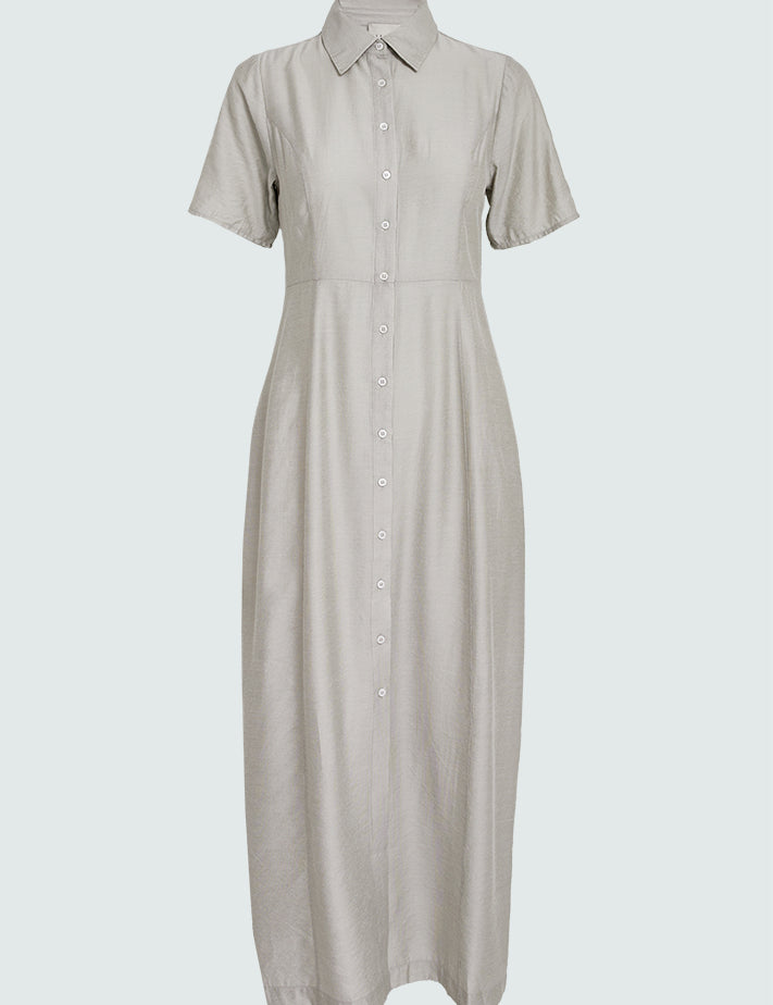 Desires DSFatma Maxi Shirt Dress Kjoler 1458S Brindle Taupe Stripe