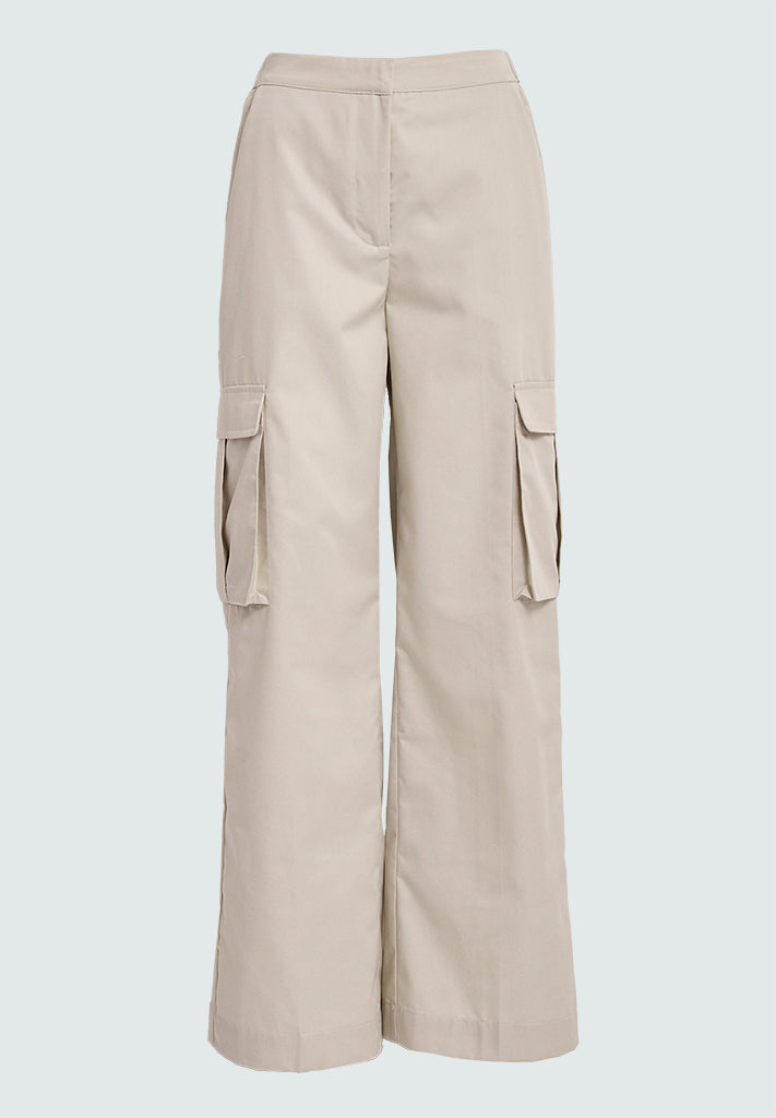 Desires DSFaye Mid Waisted Wide Leg Pant Bukser 2105 Feather Gray