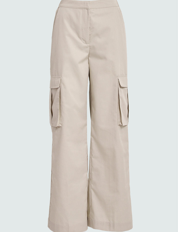Desires DSFaye Mid Waisted Wide Leg Pant Bukser 2105 Feather Gray