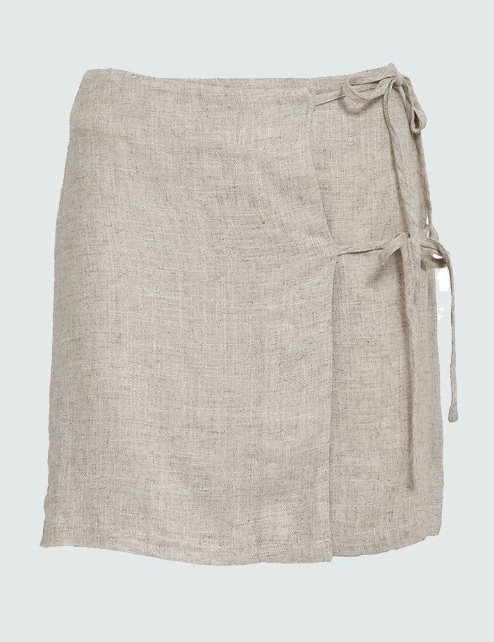 Desires DSFelicia Tie Short Skirt Nederdele 2105M Feather Gray Melange