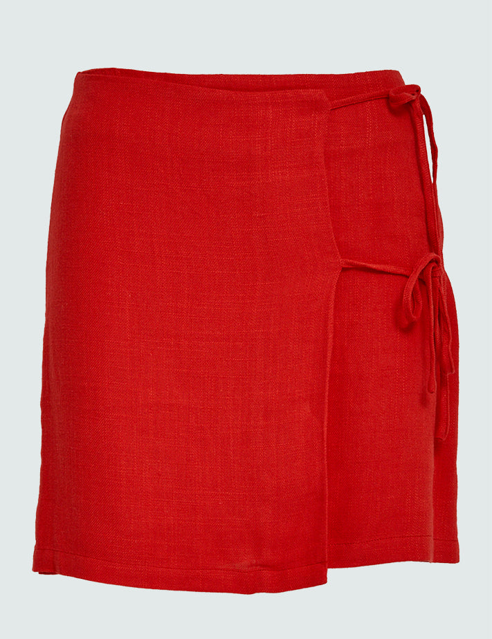 Desires DSFelicia Tie Short Skirt Nederdele 4053 Bittersweet Red