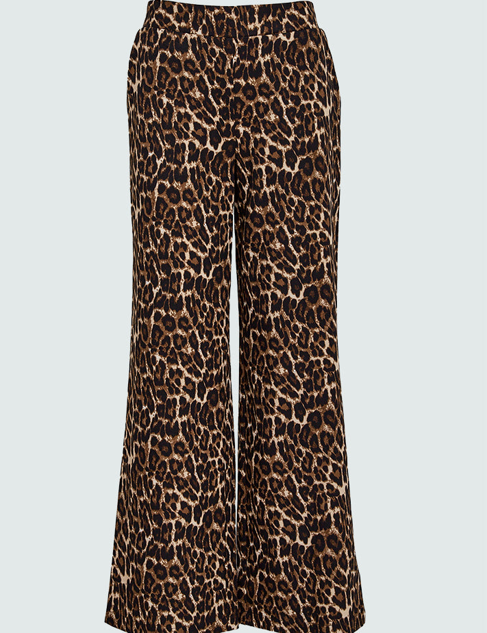 Desires DSFernanda Printed Mid Waisted Pant Bukser 9168P Leopard Print