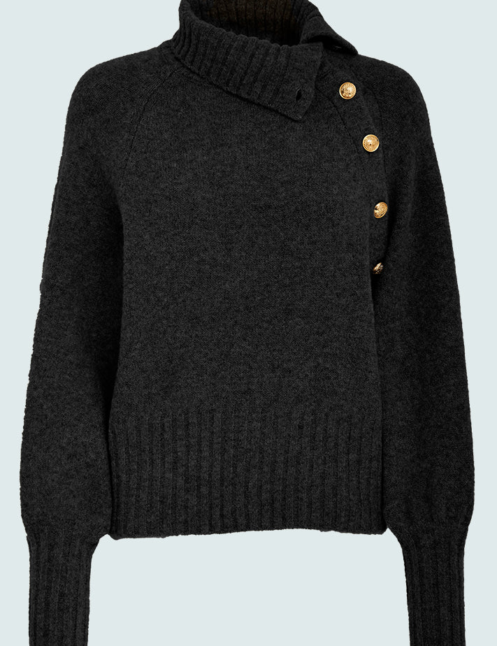 Desires DSFine GRS Button Knit Pullover Pullover Sort