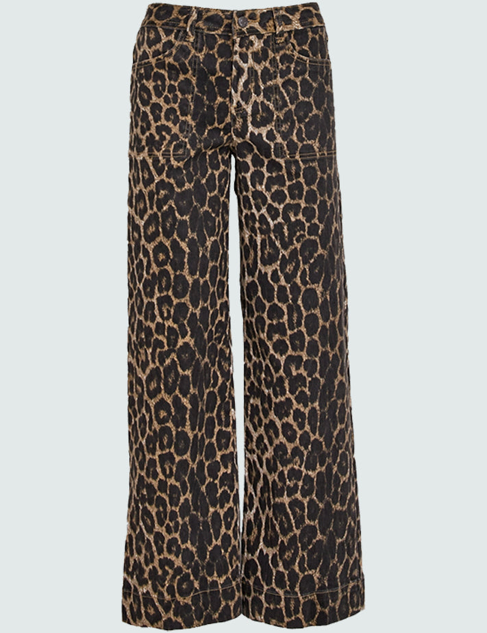 Desires DSFlorence HW Denim Bukser FL Jeans 9011P Brown Leo Print