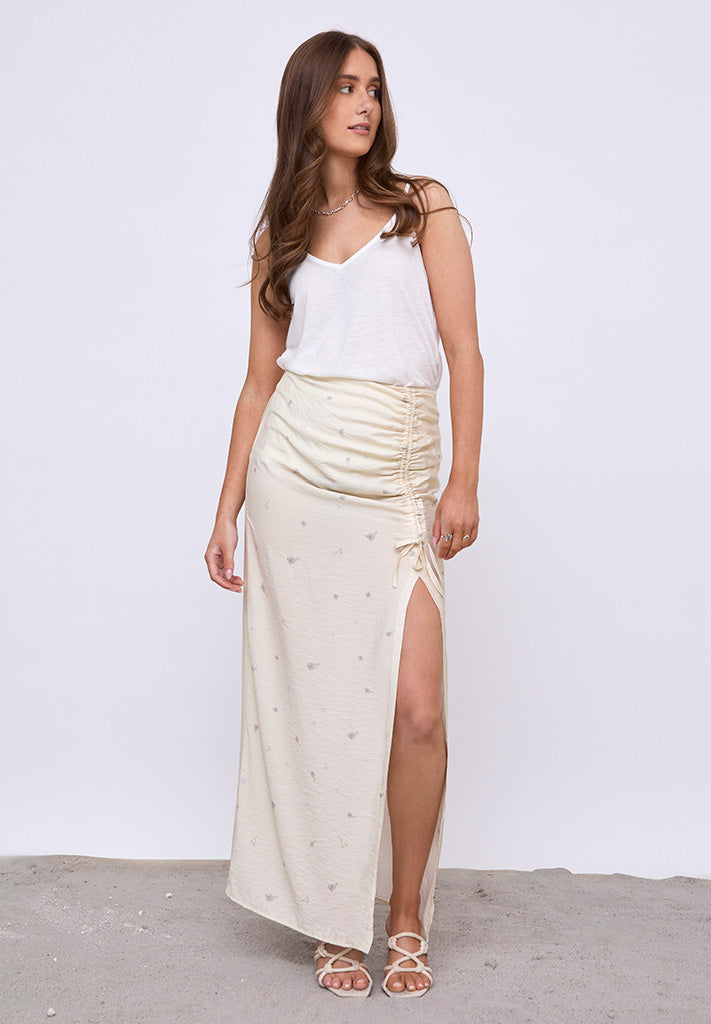 Desires DSGarnet Printed Maxi Skirt Nederdele 0024P Buttercream Print