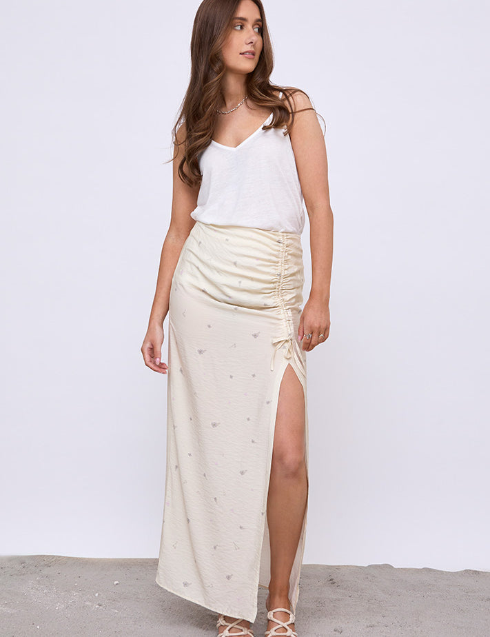Desires DSGarnet Printed Maxi Skirt Nederdele 0024P Buttercream Print