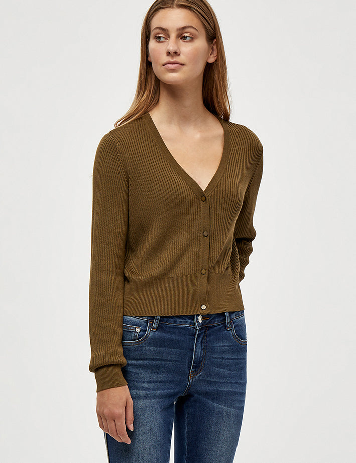 Desires DSGeisha Rib Cardigan Cardigans 3611 Military Olive