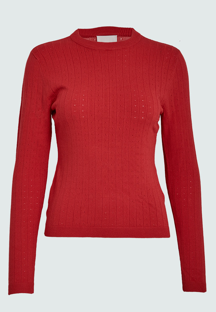 Desires DSGeisha Rib Holepattern Knit Pullover Pullover 4053 Bittersweet Red