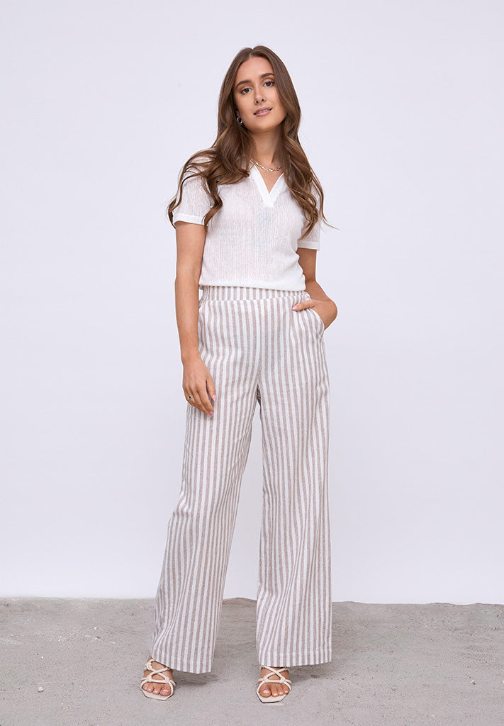 Desires DSGilda Pant Bukser 6798S Burro Brown Stripe