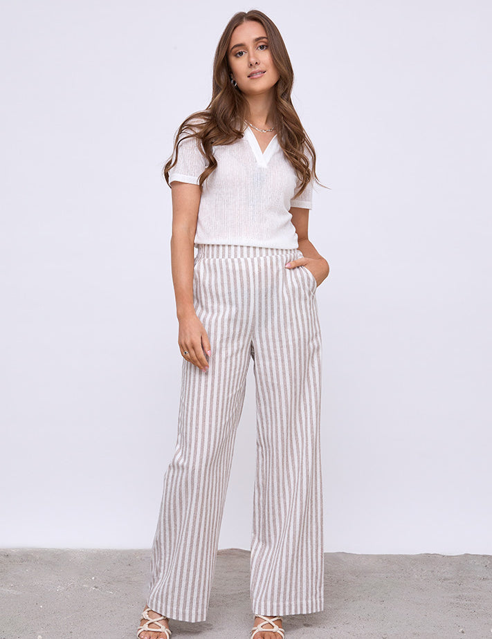 Desires DSGilda Pant Bukser 6798S Burro Brown Stripe