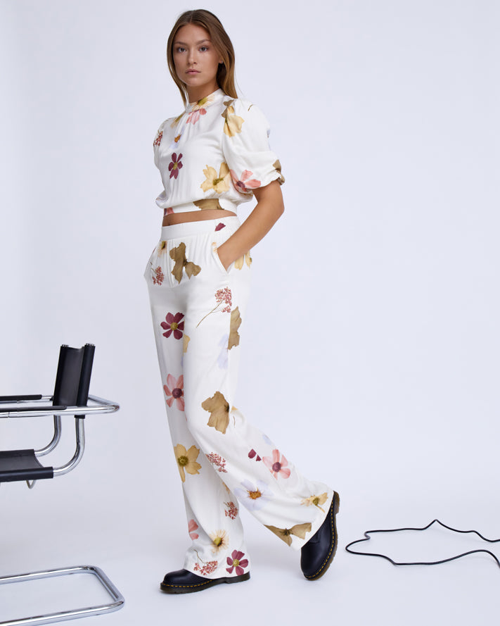 Desires DSHeidi Mid Waisted Pant Bukser 0140P Tofu Print
