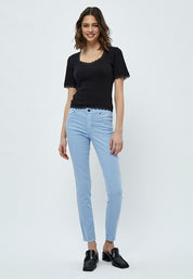 Desires DSLola Garment Dye MW Bukser Jeans 2272 Serenity Blue