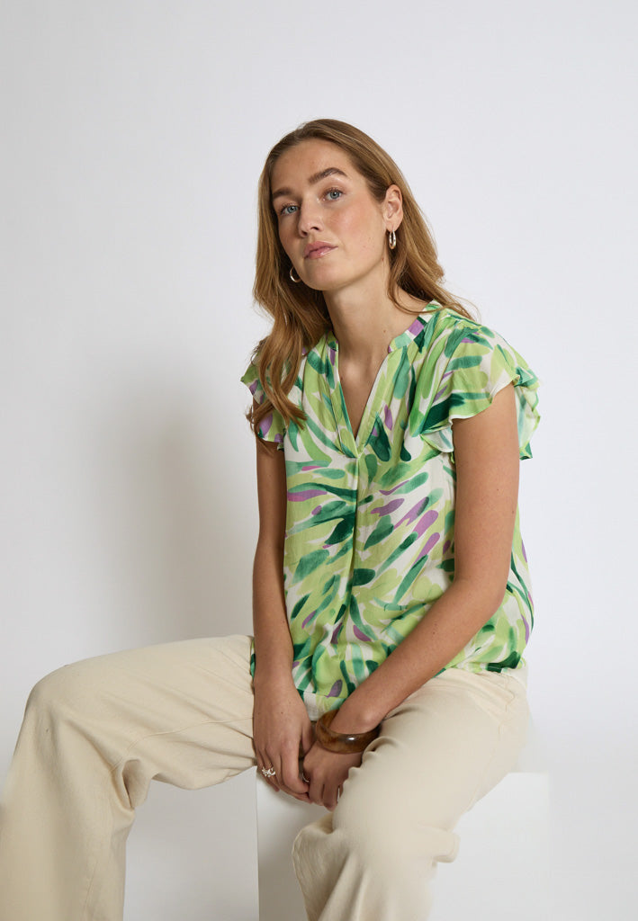 Desires DSMacie Bluse Bluser 3206P Sap Green Print