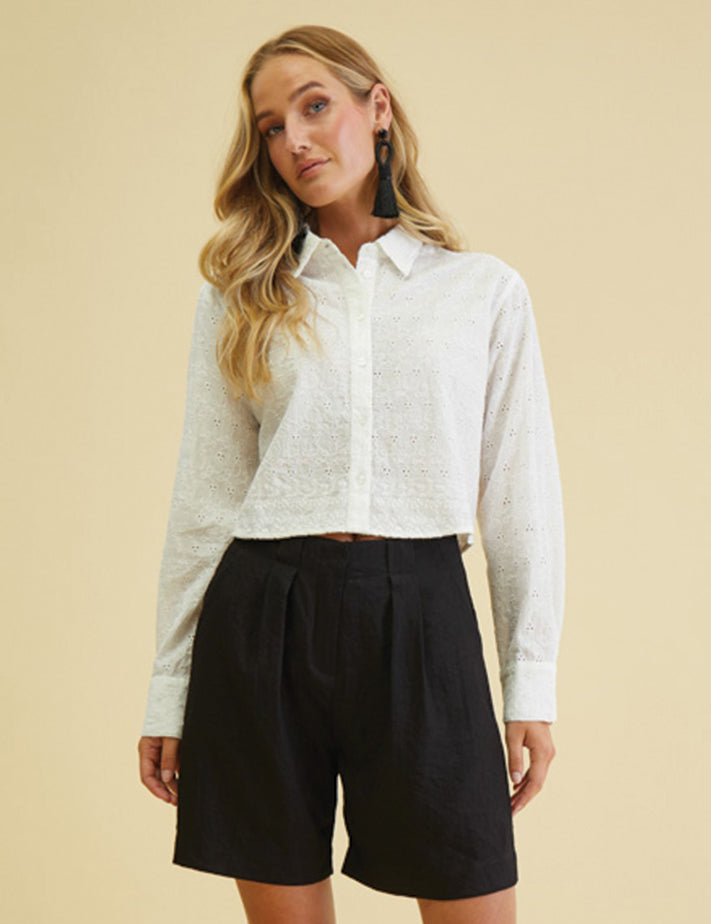 Desires DSMallory Cropped Skjorte Skjorter 0011 Gardenia