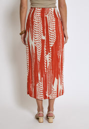 Desires DSMelanie HW Midi Nederdel Nederdele 6760P Red Clay Print