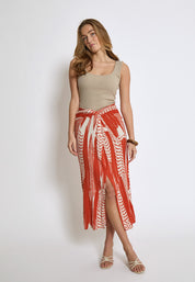 Desires DSMelanie HW Midi Nederdel Nederdele 6760P Red Clay Print