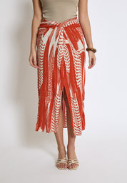 Desires DSMelanie HW Midi Nederdel Nederdele 6760P Red Clay Print