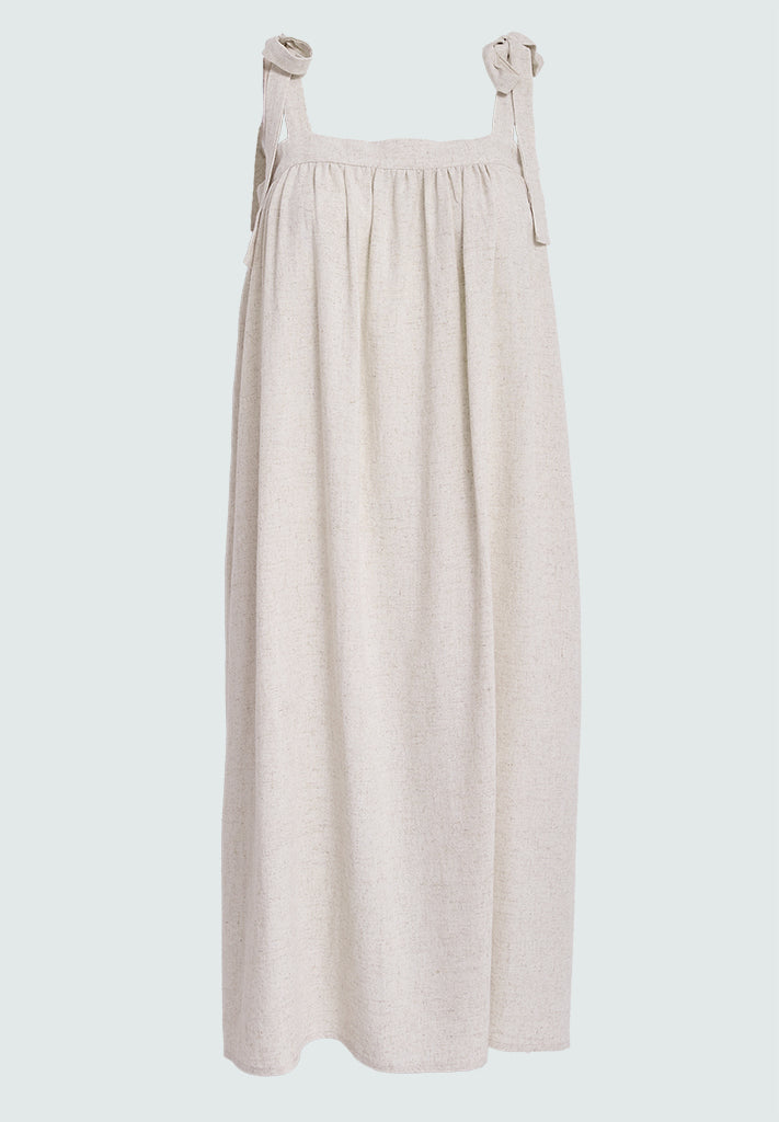 Desires DSNatalie Linen Short Strap Dress Kjoler 0140 Tofu