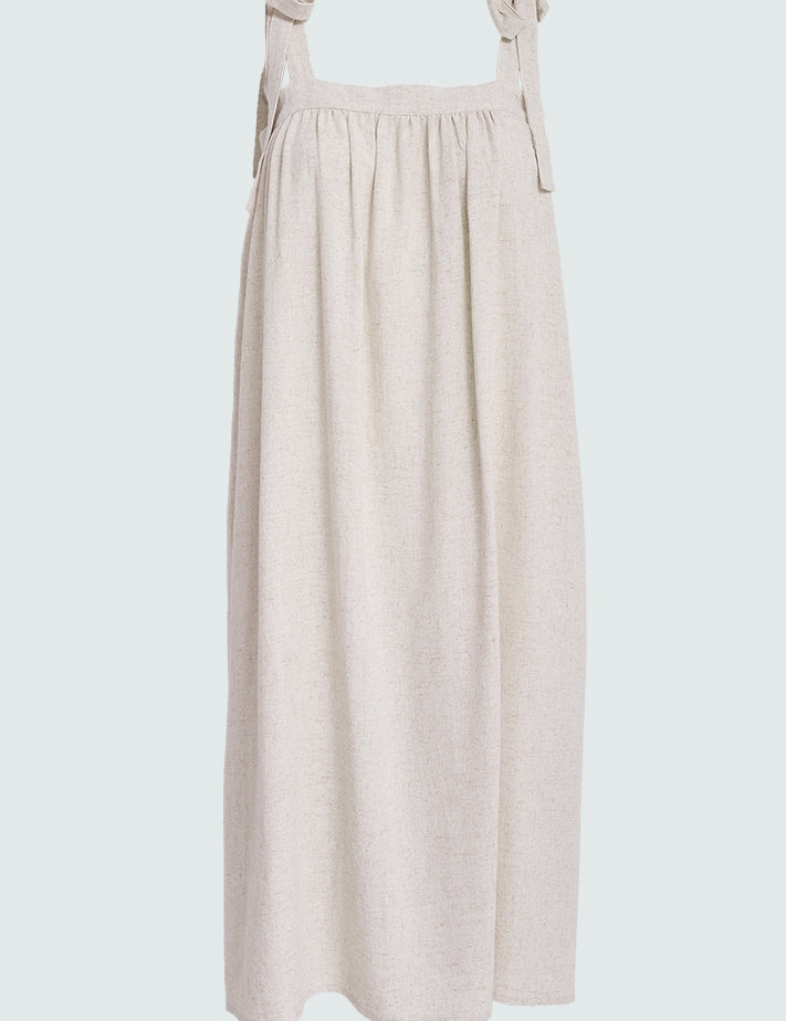 Desires DSNatalie Linen Short Strap Dress Kjoler 0140 Tofu