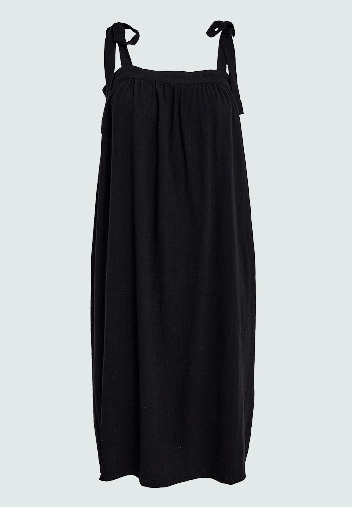 Desires DSNatalie Linen Short Strap Dress Kjoler Sort