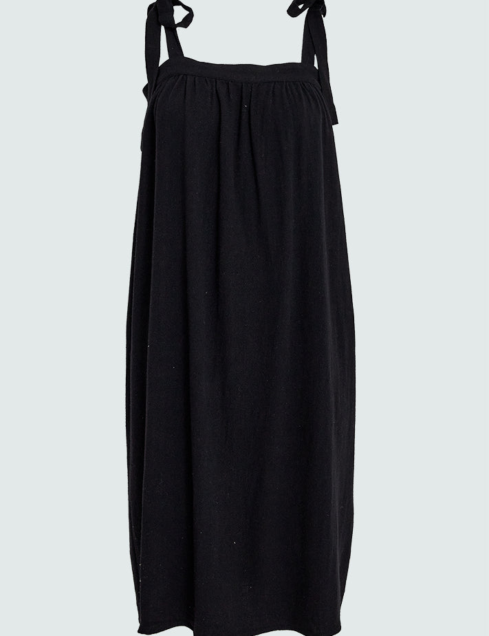 Desires DSNatalie Linen Short Strap Dress Kjoler Sort