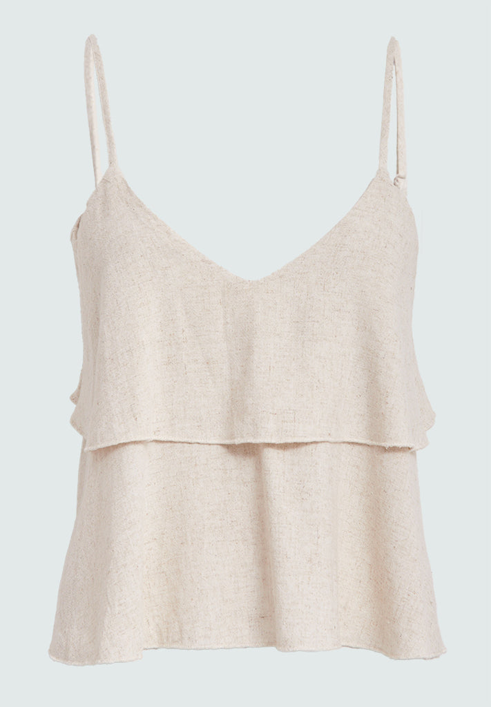 Desires DSNatalie Linen Strap Top Toppe 0140 Tofu