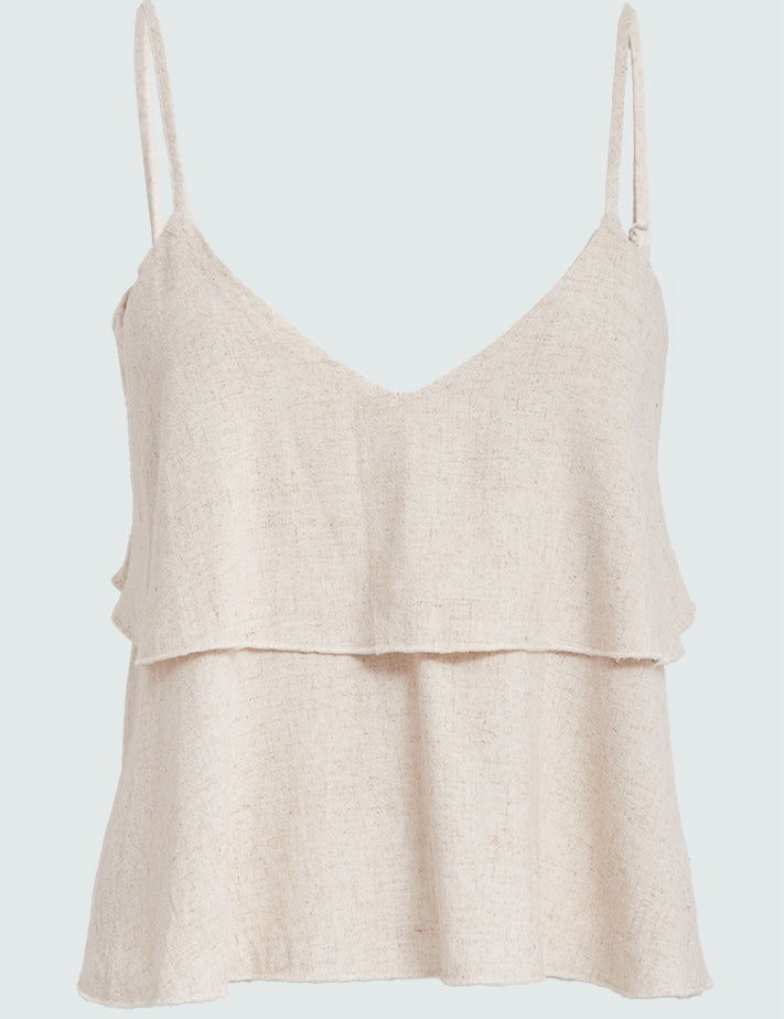 Desires DSNatalie Linen Strap Top Toppe 0140 Tofu