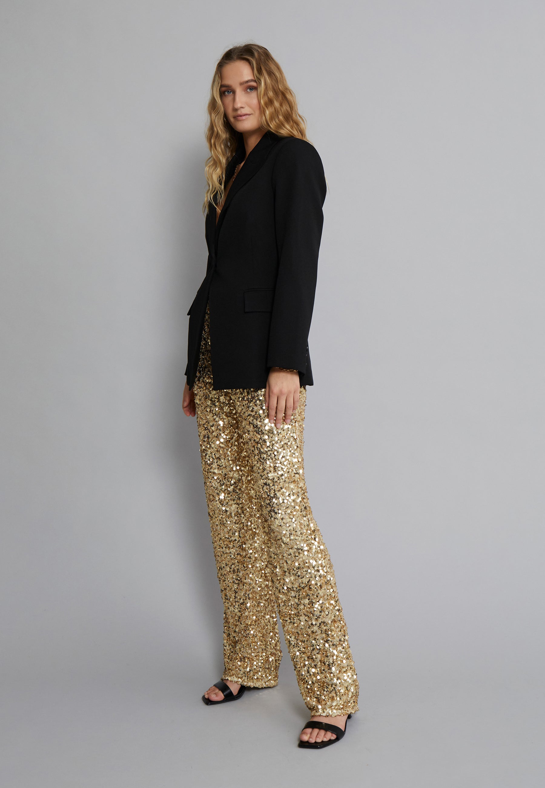 Desires DSRoselyn Sequin Pant Bukser 4363 Safari Sand