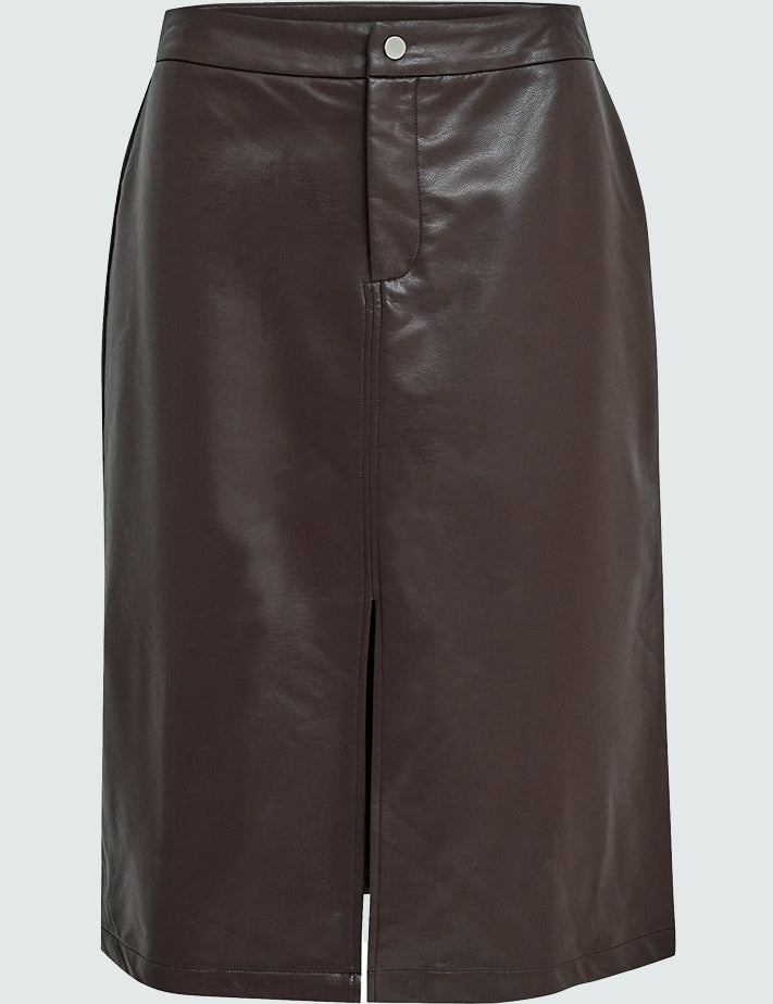 Desires DSSelina Faux Leather Nederdel Nederdele 3960 Java Brown