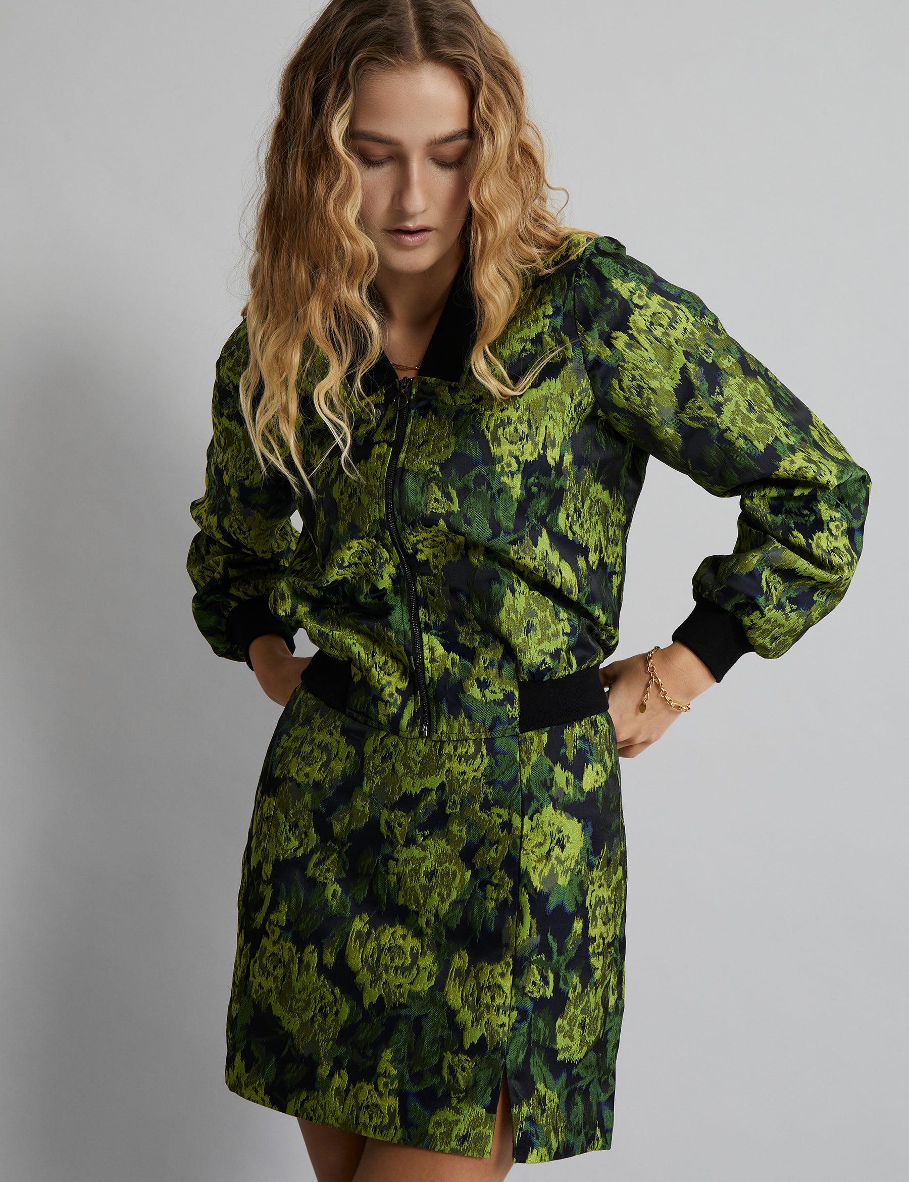 Desires DSShelia Jacquard Jakke Jakker 3039J Moss Green Jacquard