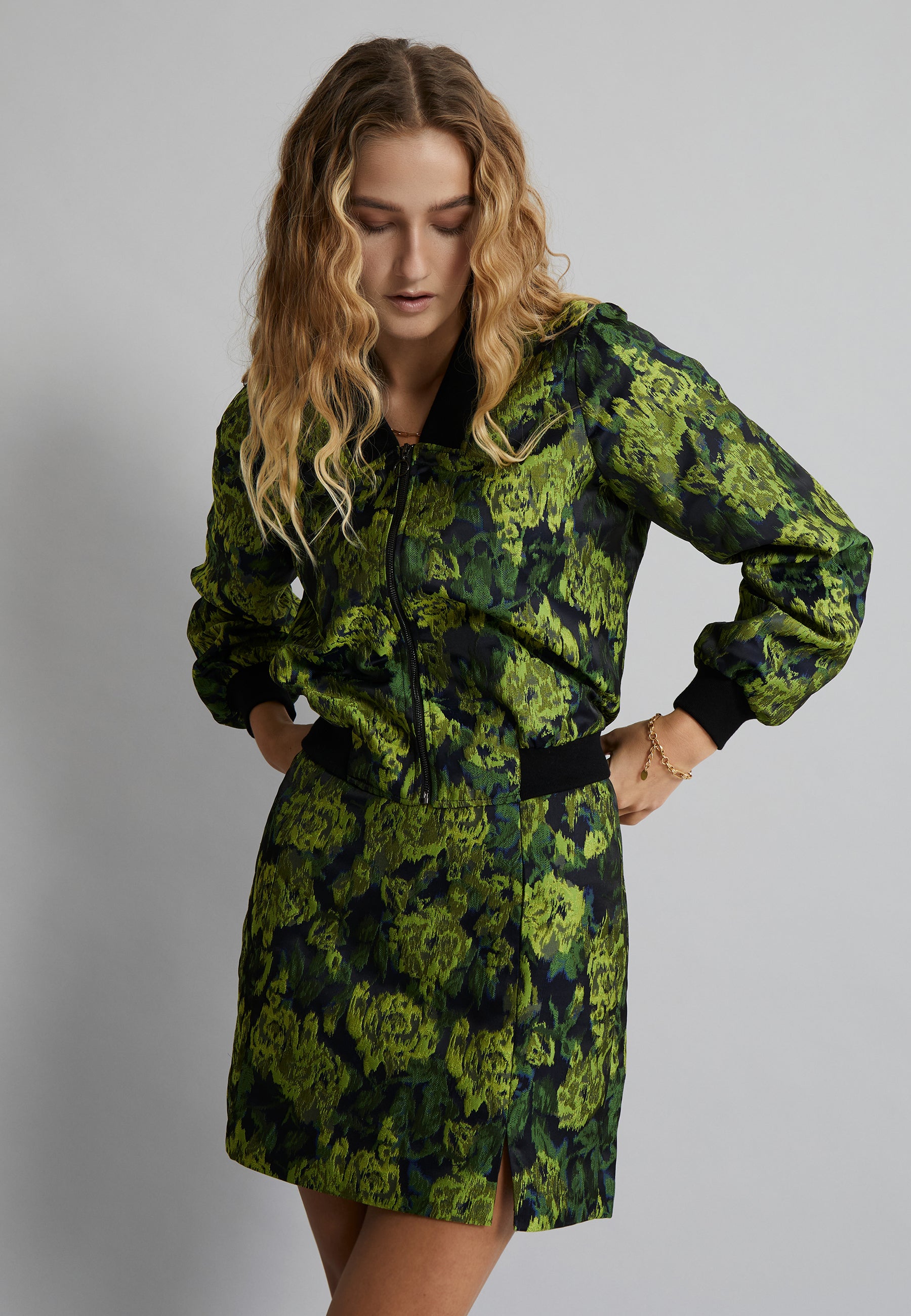 Desires DSShelia Jacquard Jakke Jakker 3039J Moss Green Jacquard