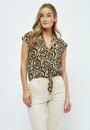 Desires Daniela Sleeveless Tie Shirt Skjorter 0975P Cuban Sand Print