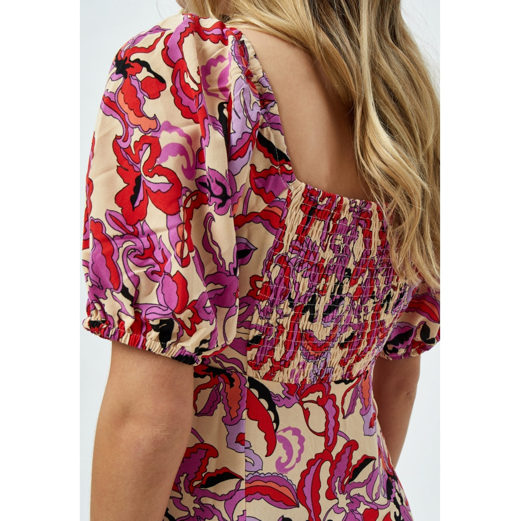 Desires Delilah Short Sleeve Midcalf Dress Kjoler 0011P Gardenia Print