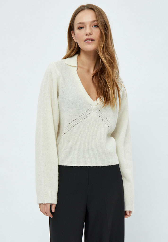 Minus Delphine Polo Pullover Pullover 235 Cloud Dancer