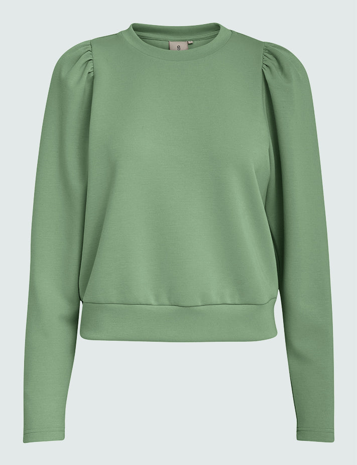 Peppercorn Dicette Puff Sweat Sweatshirts 3790 Hedge Green