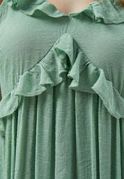 Desires Dicte Strap Ruffle Maxi Dress Kjoler 3006 Lichen Mint