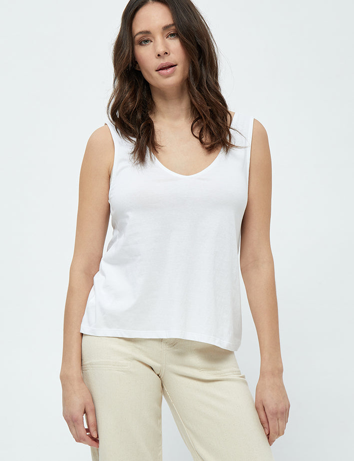 Desires Dina GOTS Sleeveless Top T-Shirt Hvid