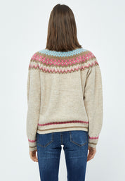 Desires Elis Jacquard Strik Pullover 174 Oyster Grey Melange