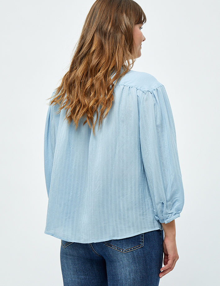 4 Ærme Bluse Curve Bluser 1025 Skyblue