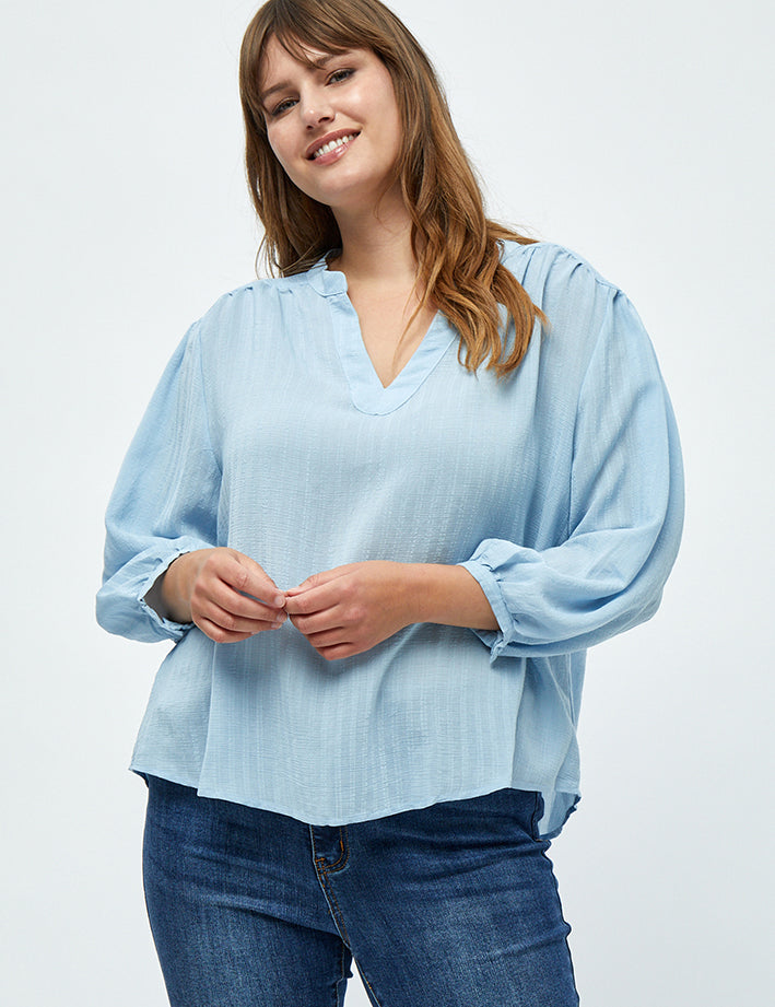 4 Ærme Bluse Curve Bluser 1025 Skyblue