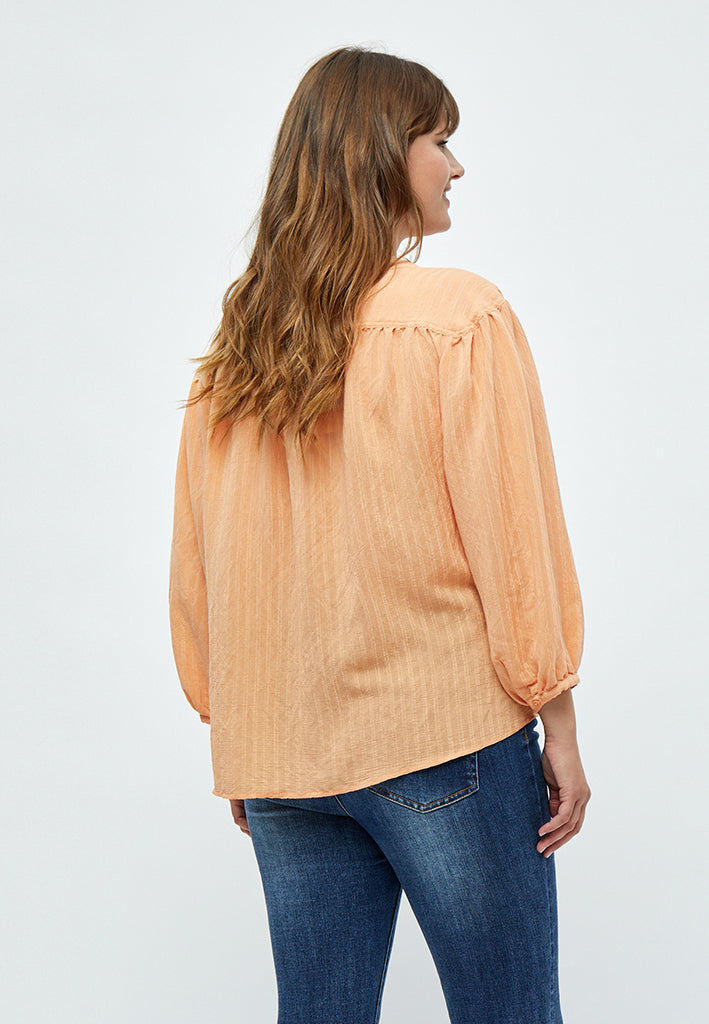 Peppercorn Emma 3/4 Ærme Bluse Curve Bluser 6202 Peach Cobbler