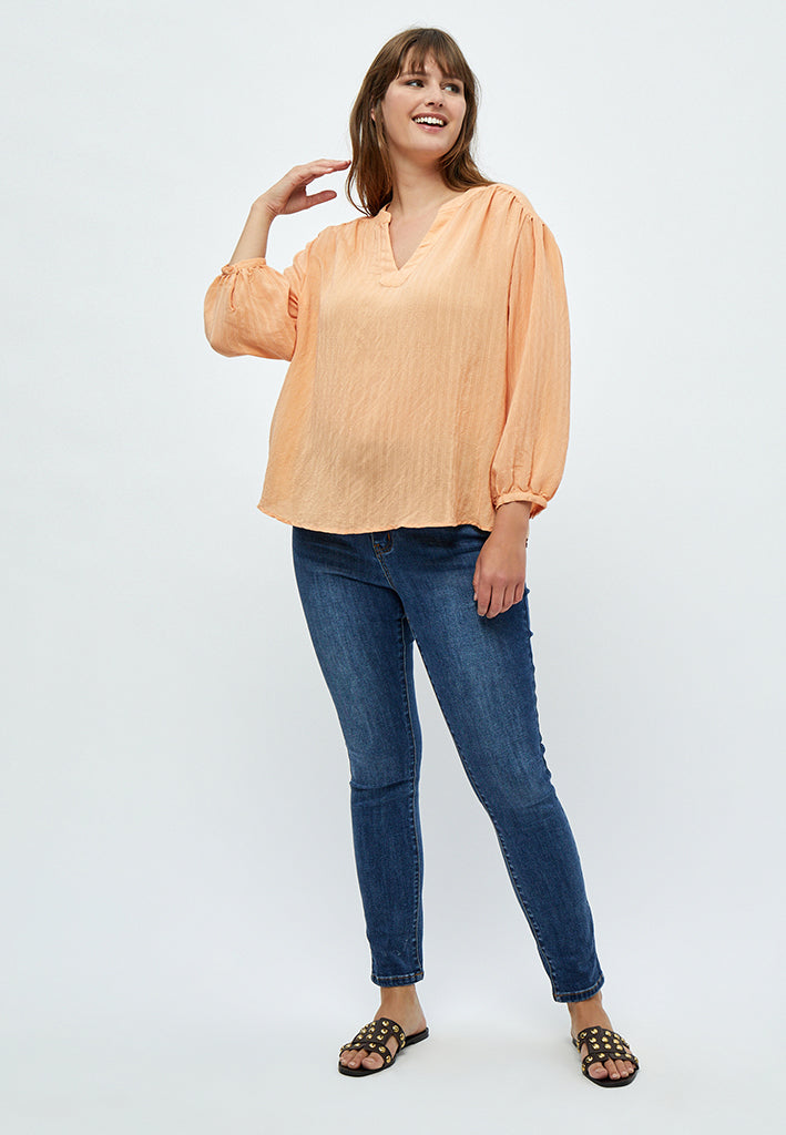 Peppercorn Emma 3/4 Ærme Bluse Curve Bluser 6202 Peach Cobbler