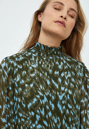 Minus Eria Smock Lang Kjole Kjoler 3797P Ivy Green Print