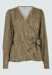 Desires Evista Long Sleeve Wrap Blouse Bluser 5168P Beech Green PR