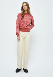 Minus Falka Strik Pullover Pullover 4015S Cashmere Rose Stripe