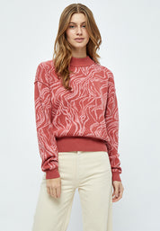 Minus Falka Strik Pullover Pullover 4015S Cashmere Rose Stripe
