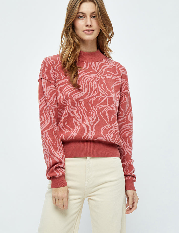 Minus Falka Strik Pullover Pullover 4015S Cashmere Rose Stripe